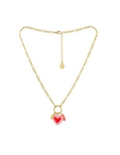 Collar Trencadis cadena corazón rosa Anartxy