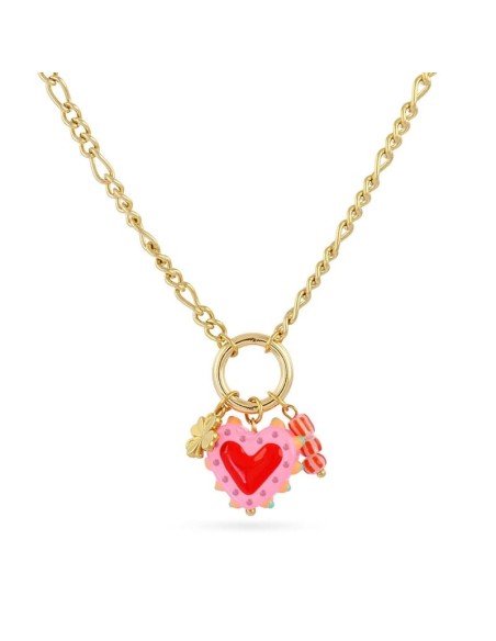 Collar Trencadis cadena corazón rosa Anartxy
