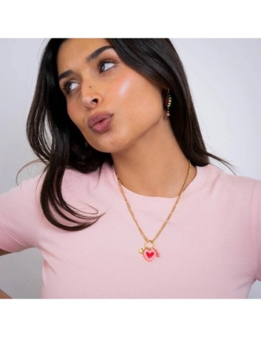 Collar Trencadis cadena corazón rosa Anartxy