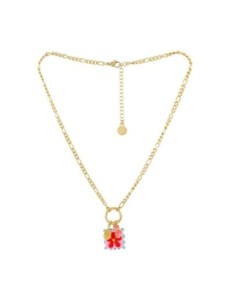 Collar Trencadis cadena sello flor roja Anartxy