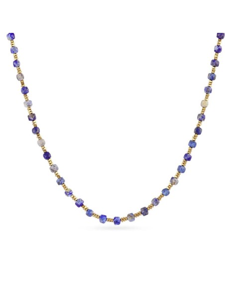 Collar extensible Spirit con piedras facetadas azul Anarty