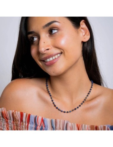 Collar extensible Spirit con piedras facetadas azul Anarty
