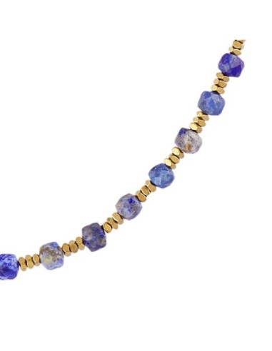 Collar extensible Spirit con piedras facetadas azul Anarty