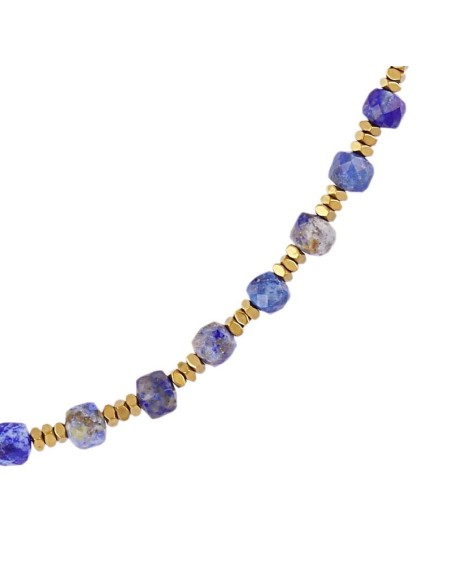 Collar extensible Spirit con piedras facetadas azul Anarty