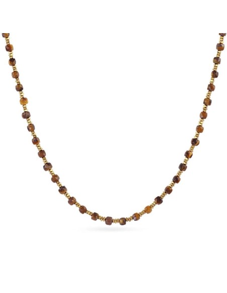 Collar extensible Spirit con piedras facetadas Cafe Anartxy