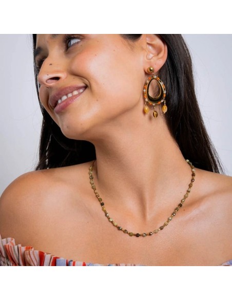 Collar extensible Spirit con piedras facetadas Verde Claro Anartxy