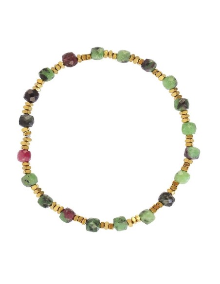 Pulsera elástica Spirit piedras facetadas Verde Anartxy
