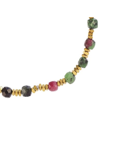 Pulsera elástica Spirit piedras facetadas Verde Anartxy