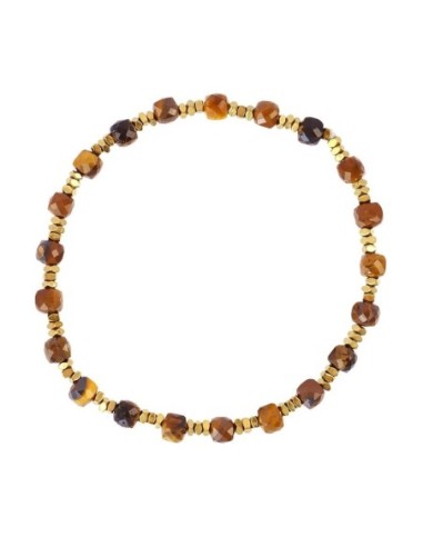 Pulsera elástica Spirit piedras facetadas Café Anartxy