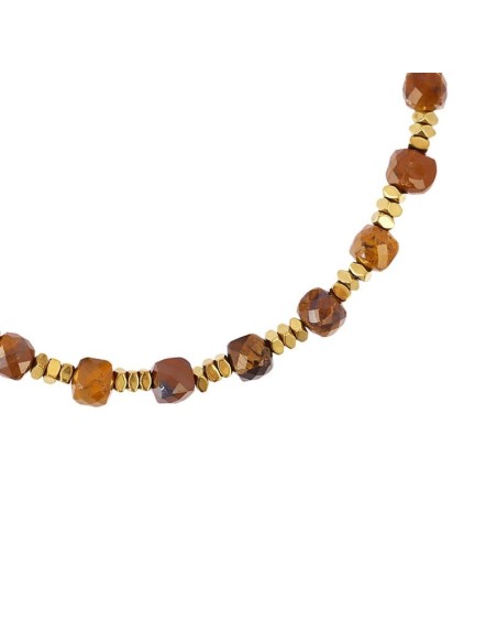 Pulsera elástica Spirit piedras facetadas Café Anartxy