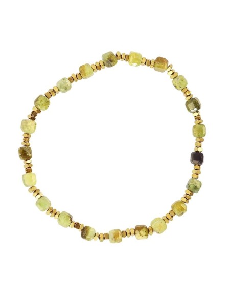 Pulsera elástica Spirit piedras facetadas Verde Claro Anartxy