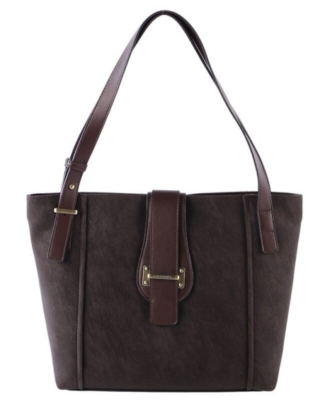 Shopper de hombro en color moka Cacharel