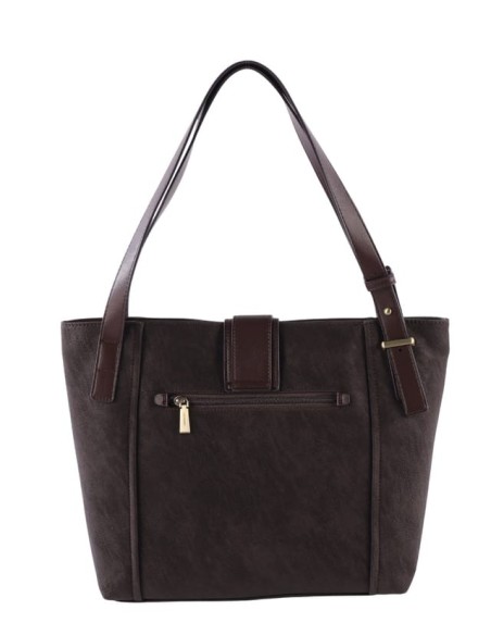 Shopper de hombro en color moka Cacharel