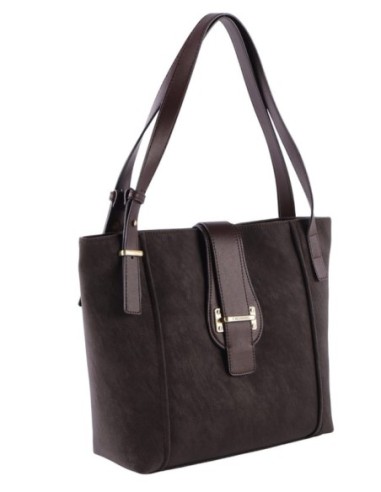 Shopper de hombro en color moka Cacharel