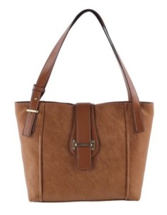 Shopper de hombro en color cuero Cacharel