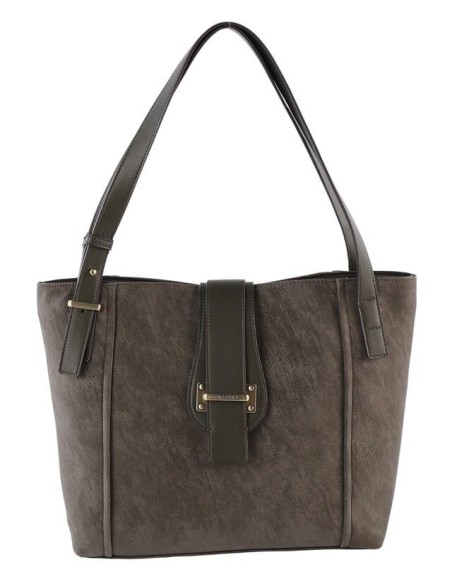 Shopper de hombro en color Kaki Cacharel