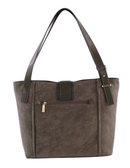Shopper de hombro en color Kaki Cacharel