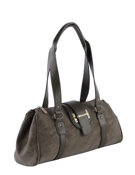 Bolso de mano y bandolera color kaki Cacharel