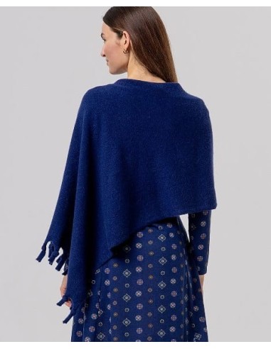 Poncho de punto con flecos Marino Surkana