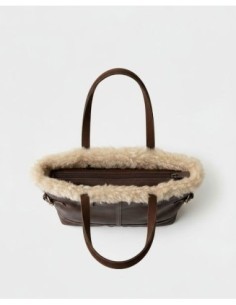 Bolso shopper con pelo Marrón Surkana 2