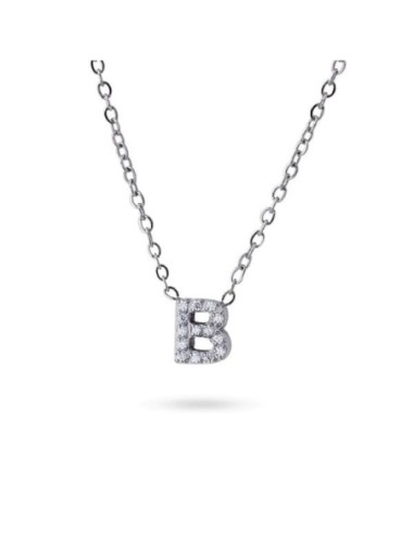 Colgante inicial plateado Cristal Anartxy