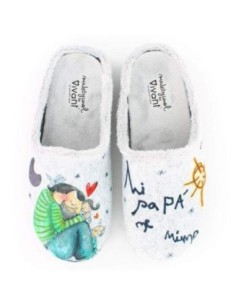 Zapatilla de casa Vivant "Mi Papa me Mima" Gris 2