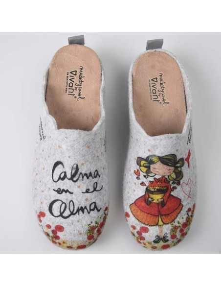 Zapatillas de Casa Vivant  "Es sentir... Calma en el alma" Gris