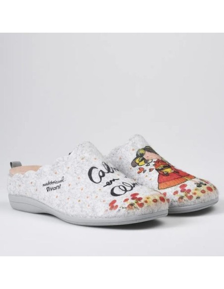 Zapatillas de Casa Vivant  "Es sentir... Calma en el alma" Gris
