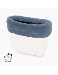 Borde O bag Mini Fibra Sintetica Efecto Lapin Rex Avio